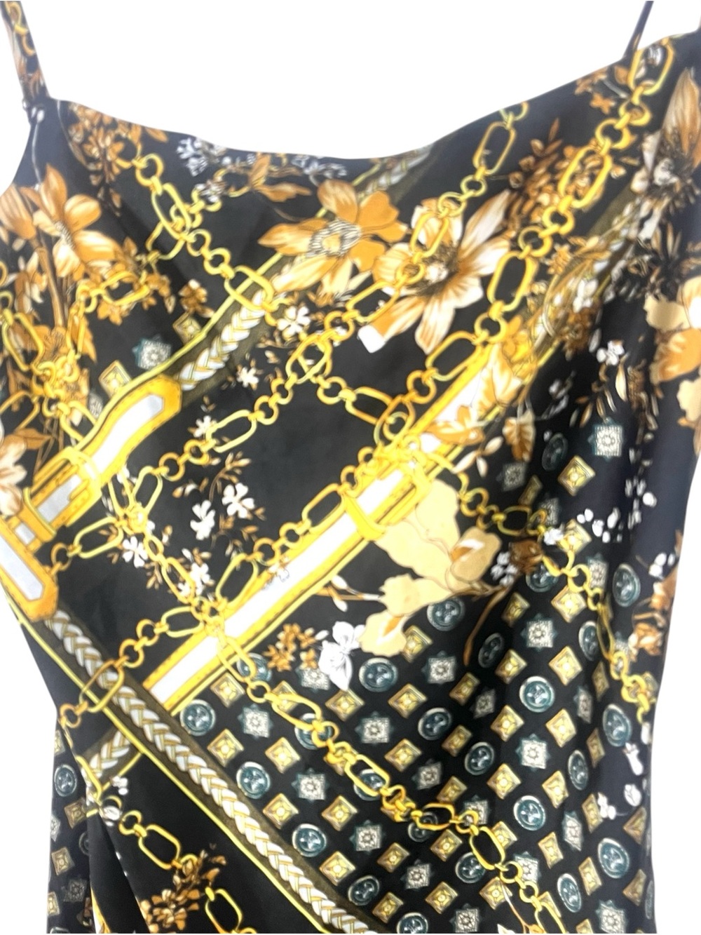 Princess Polly Satin Slip Mini Dress Baroque Chain Floral Print Small 4 - Picture 5 of 10